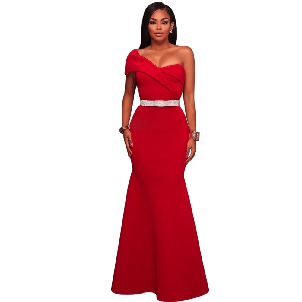 Ladies Sexy Party Maxi Red Sexy Dress Gown Evening Dresses