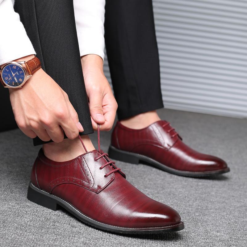 Fashion British Plus Size Men's Leather Shoes