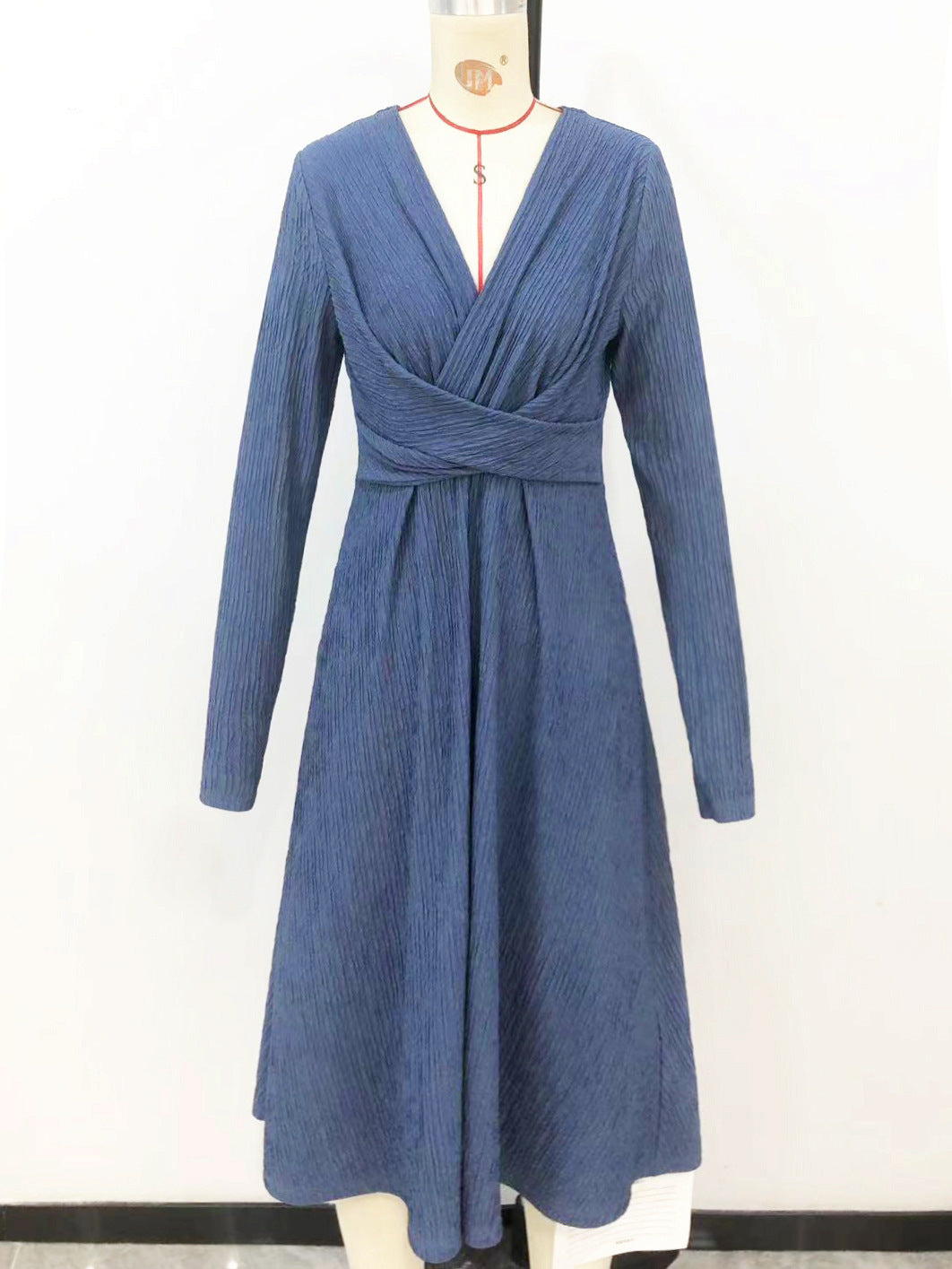 European And American Waist-controlled Slimming Long Sleeve Dress