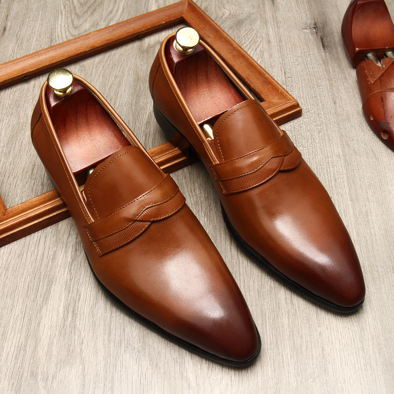 European Version Of Pointed Pure Leather To Create A Soft Bottom