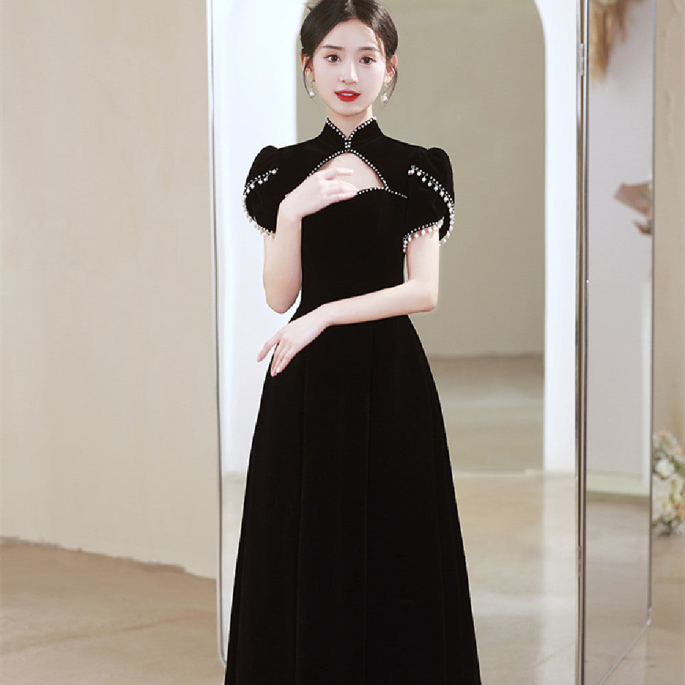 Fashion Black Evening Dress Women