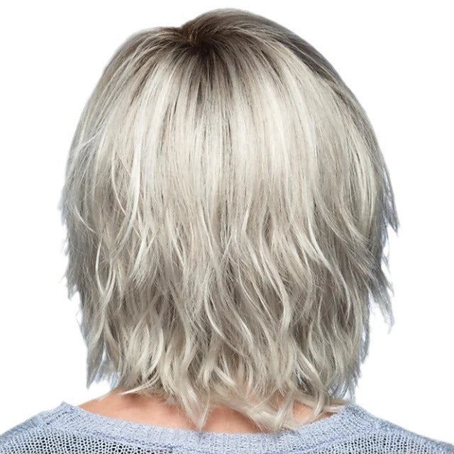 Gradient Color Short Hair Chemical Fiber Full-head Wig