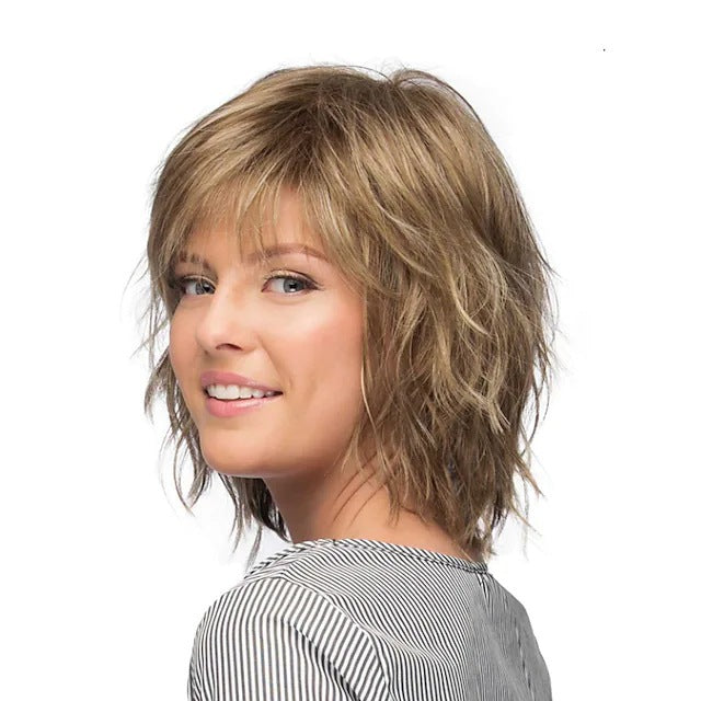 Gradient Color Short Hair Chemical Fiber Full-head Wig