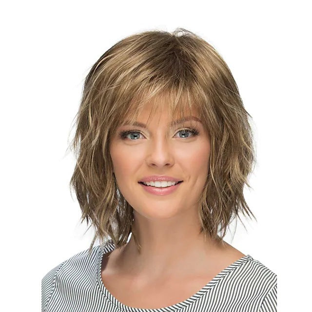 Gradient Color Short Hair Chemical Fiber Full-head Wig