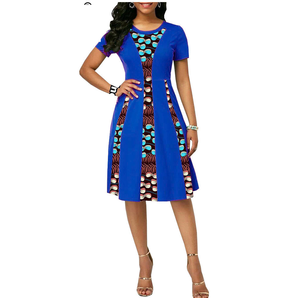 New African Ethnic Characteristic Batik Printed Cotton Dress