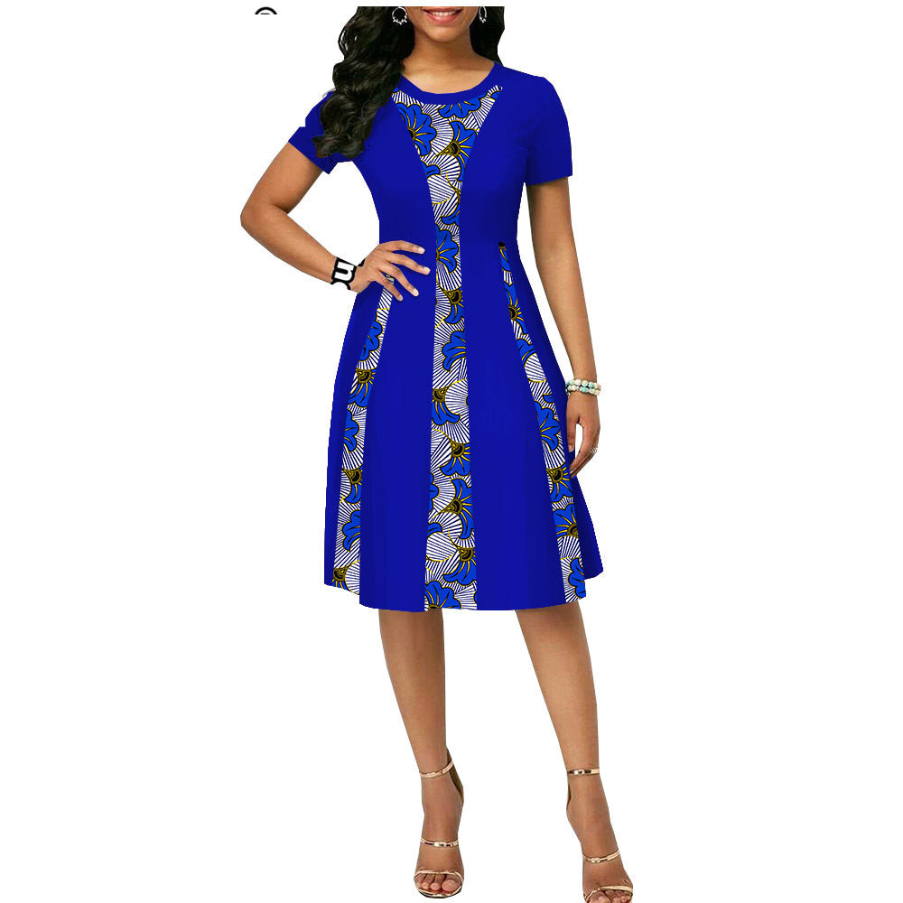 New African Ethnic Characteristic Batik Printed Cotton Dress