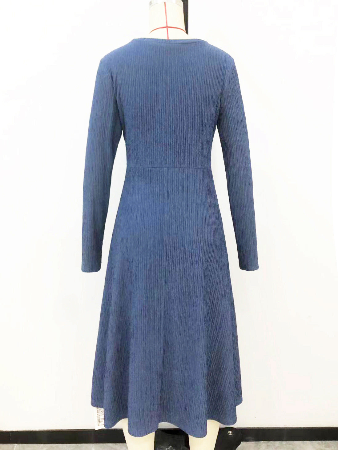 European And American Waist-controlled Slimming Long Sleeve Dress